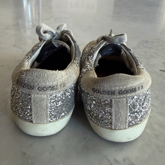 Girls  Glitter All Star Suede Sneakers in Silver 2 33